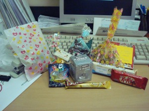 most of the gifts frm colleagues..